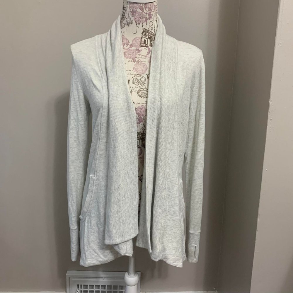 Athleta Heathered Gray Waterfall Cardigan Size XXS